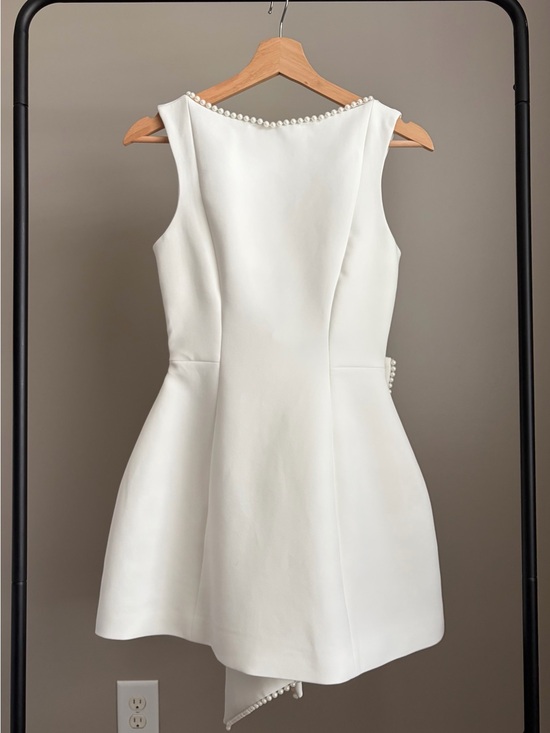 Babyboo Fashion Dresses & Skirts - Pearl-Trim White Sleeveless Mini Dress